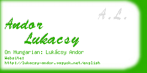 andor lukacsy business card