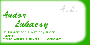 andor lukacsy business card